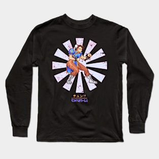 Street Fighter Chun Li Retro Japanese Long Sleeve T-Shirt